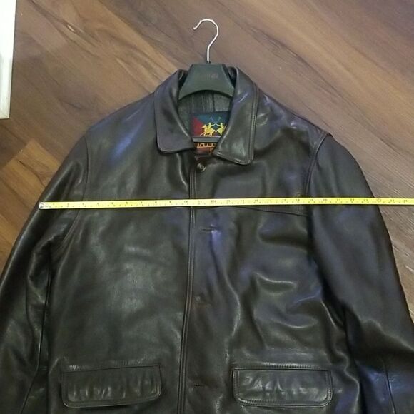 LA MARTINA POLO Genuine Leather Jacket - Brown Men's Outerwear Size L - Picture 9 of 9